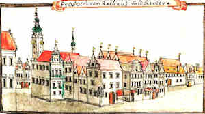 Prospect vom Rathaus und Revier - Ratusz, widok oglny